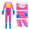 YODISON Hero Full Body Jumpsuit with Ear Headband Eye Mask Purse Outfit for Stage Performance Themed Gathering-130cm/Rose Red view 2