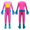 YODISON Hero Full Body Jumpsuit with Ear Headband Eye Mask Purse Outfit for Stage Performance Themed Gathering-130cm/Rose Red view 3