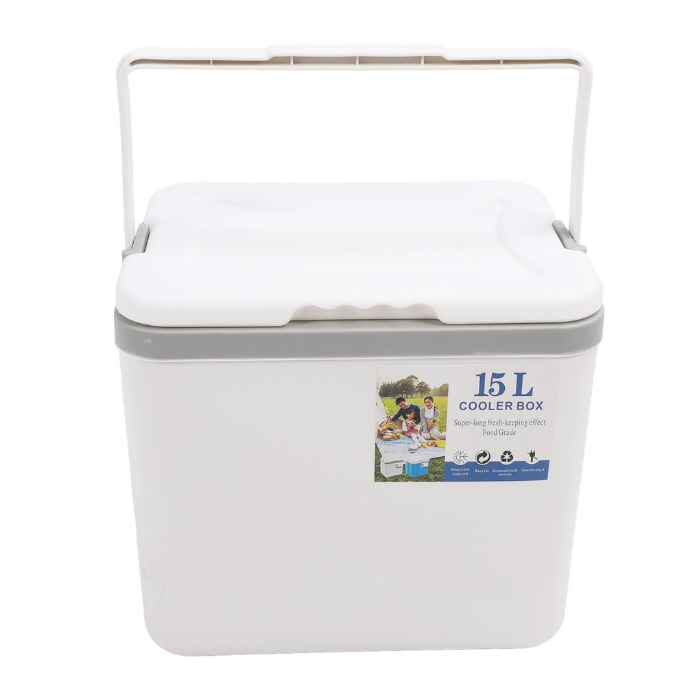 15L Insulated Cooler Lunch Box, Portable Hard Cooler with Heavy Duty Handle, Insulated Portable Cooler Travel Cooler for Camping Tailgating Beach Picnic Groceries Lunch More