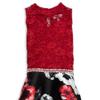 Speechless Girls' High-Low Sleeveless Party Dress, Red Lace/Black, 8 view 3