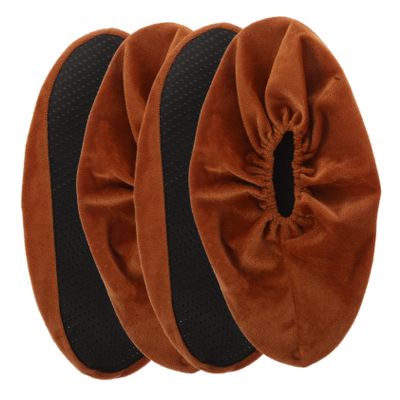 HANABASS 2pairs Bowling Shoe Covers Non-Slip Washable Flannel Protector for Adults Durable Anti-Slip Design for Women and Men Indoor Bowling Sport Accessories Brown