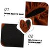 POPETPOP Non-Slip Bowling Shoe Covers for Men Washable Reusable Shoe Protectors Warm Indoor Brown view 4