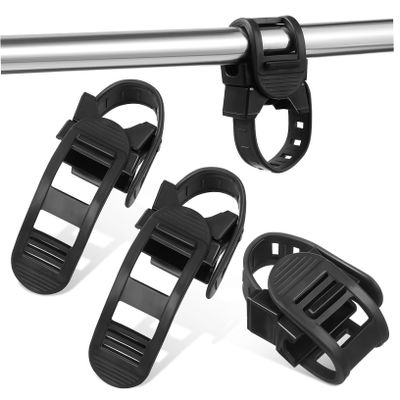 BESPORTBLE 4pcs Multi-use Flashlight Mount Bike Light Stand Belt Buckle Clamp for Cycling Fishing