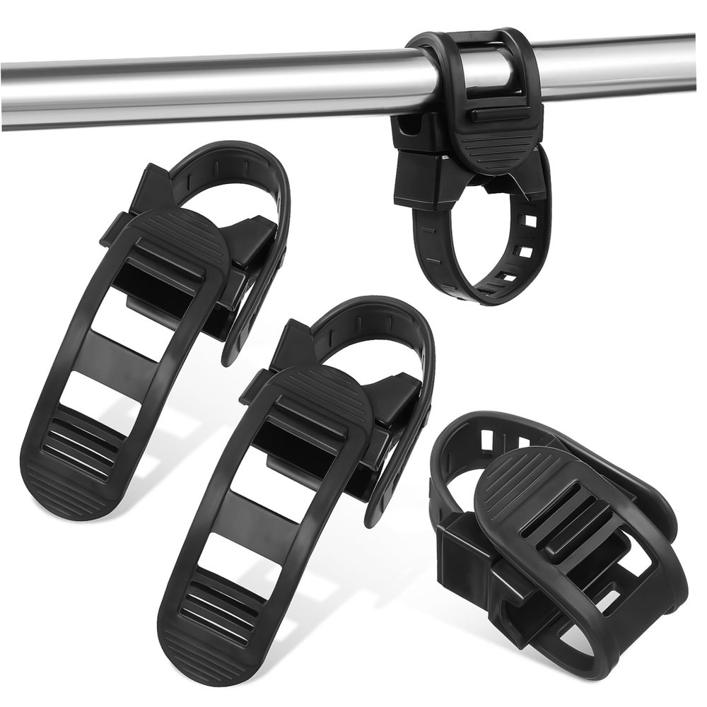 BESPORTBLE 4pcs Multi-use Flashlight Mount Bike Light Stand Belt Buckle Clamp for Cycling Fishing