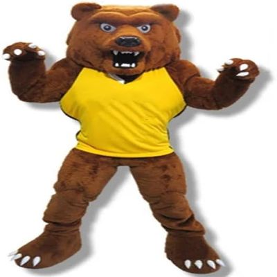 Powerful Grizzly Bear Mascot Costume Adult Size for Men & Women with Built-in Fan Inside the Head