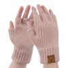 Fingerless Gloves for Women - Winter Warm Knitted Gloves Ladies Thermal Half Finger Mittens for Typing Working Driving view 1