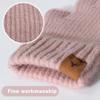 Fingerless Gloves for Women - Winter Warm Knitted Gloves Ladies Thermal Half Finger Mittens for Typing Working Driving view 2