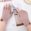 Fingerless Gloves for Women - Winter Warm Knitted Gloves Ladies Thermal Half Finger Mittens for Typing Working Driving view 3