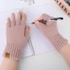 Fingerless Gloves for Women - Winter Warm Knitted Gloves Ladies Thermal Half Finger Mittens for Typing Working Driving view 4