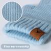 Fingerless Gloves for Women - Winter Warm Knitted Gloves Ladies Thermal Half Finger Mittens for Typing Working Driving view 2