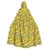 LIXLZH Yellow Lemon and Bee Print Hooded Cloak Universal Adult Cape Witch Costume Halloween Costumes Carnival Cloak view 1