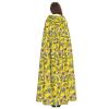LIXLZH Yellow Lemon and Bee Print Hooded Cloak Universal Adult Cape Witch Costume Halloween Costumes Carnival Cloak view 4