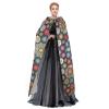 LIXLZH Bohemian Flower Print Hooded Cloak Universal Adult Cape Witch Costume Halloween Costumes Carnival Cloak view 3