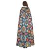LIXLZH Bohemian Flower Print Hooded Cloak Universal Adult Cape Witch Costume Halloween Costumes Carnival Cloak view 4