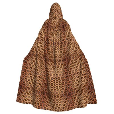 LIXLZH Wicker Woven Grid Print Hooded Cloak Universal Adult Cape Witch Costume Halloween Costumes Carnival Cloak