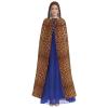 LIXLZH Wicker Woven Grid Print Hooded Cloak Universal Adult Cape Witch Costume Halloween Costumes Carnival Cloak view 2
