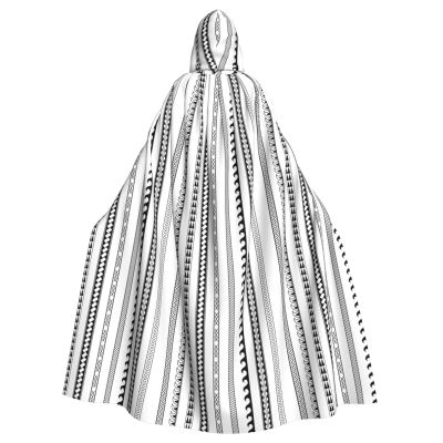 LIXLZH Triangle Stripes Bohemian Pattern Print Hooded Cloak Universal Adult Cape Witch Costume Halloween Costumes Carnival Cloak