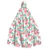 LIXLZH Cactus Flamingo Rose Flowers Print Hooded Cloak Universal Adult Cape Witch Costume Halloween Costumes Carnival Cloak view 1