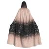LIXLZH Marble Color Rose Gold Print Hooded Cloak Universal Adult Cape Witch Costume Halloween Costumes Carnival Cloak view 1