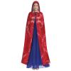 LIXLZH Valentine's Day Reds Heart Flower Print Hooded Cloak Universal Adult Cape Witch Costume Halloween Costumes Carnival Cloak view 2