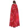 LIXLZH Valentine's Day Reds Heart Flower Print Hooded Cloak Universal Adult Cape Witch Costume Halloween Costumes Carnival Cloak view 4