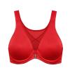 DELIMIRA Women's Front Closure Bras Posture Full Coverage Plus Size Underwire Unlined Back Support Plunge Seamless Bra B-H Cups Lipstick Red 38C view 1