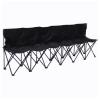 WEIDPHL Portable 4/6 Seat Foldable Team Sports Sideline Bench, Collapsible Soccer Bench, Portable Bench Seats, Folding Seating with Storage Bag for Football Fishing Camping,6 seat view 1