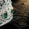 Baroque Rhinestone Crown for Women  Silver Plated with Emerald Green Crystals  Elegant Tiara for Pageant, Quinceaera, Wedding, Prom, Birthday, Costume view 4