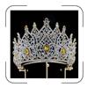 Silver and Yellow Crown for Women Large Tiara for Quinceanera Prom Pageant Homecoming Queen Tiara Crystal Headband Hair Accessories view 1
