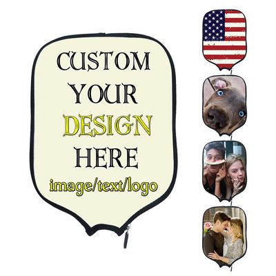 Custom Pickleball Paddles Covers Add Your Own Logo Text Picture Design Paddles Case Rackets Cover Holder Sleeve Case Protector Personalized Rackets Padded Beige 8.5x11.5inch