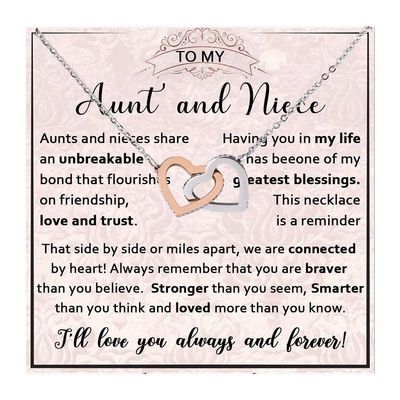 Chiside To My Niece Necklace From Aunt, Necklace For Niece From Aunts, Birthday Gifts For Nieces Adult, Gifts For Her On Christmas Graduation, Nieces Auntie Necklaces With Message Card