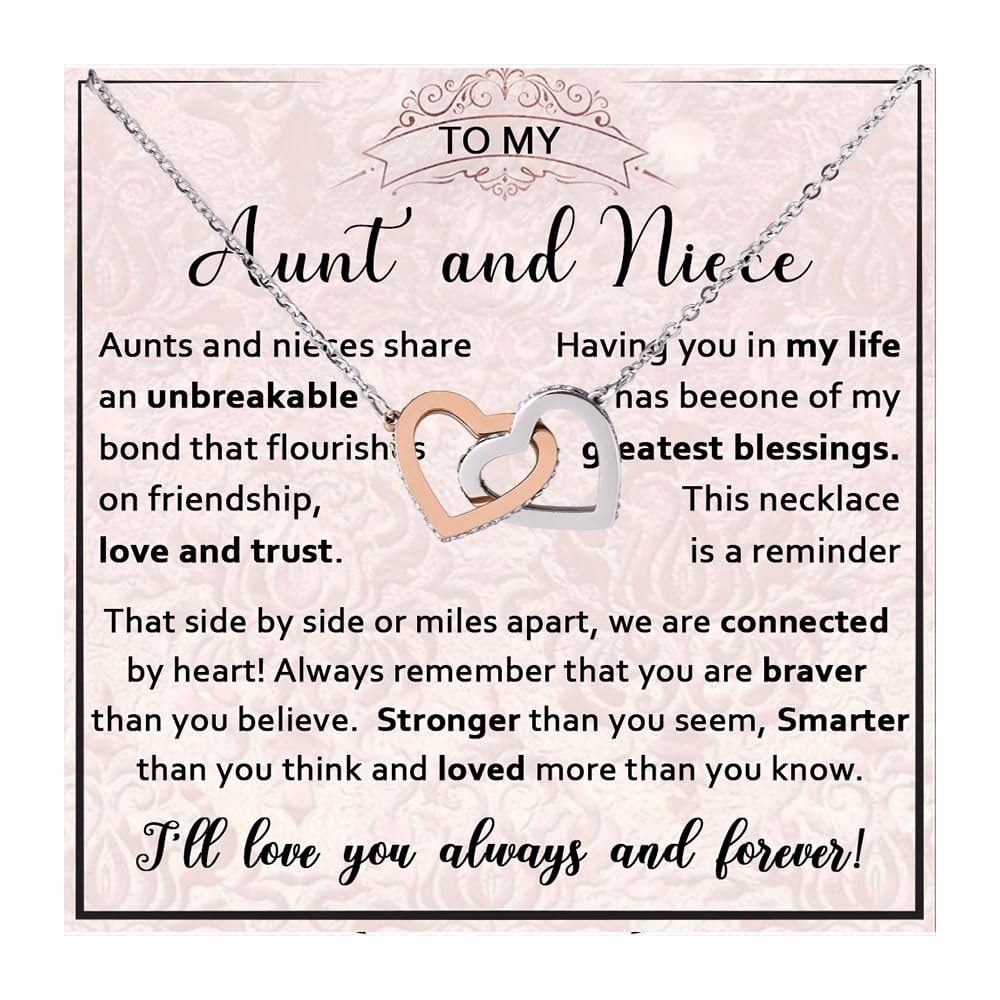 Chiside To My Niece Necklace From Aunt, Necklace For Niece From Aunts, Birthday Gifts For Nieces Adult, Gifts For Her On Christmas Graduation, Nieces Auntie Necklaces With Message Card