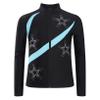 Freebily Kids Girls Figure Ice Skating Training Outerwear Jacket Sparkly Long Sleeve Zipper Ice Skating Top Light Blue 16 Years