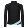 Freebily Kids Girls Figure Ice Skating Training Outerwear Jacket Sparkly Long Sleeve Zipper Ice Skating Top Light Blue 16 Years view 2
