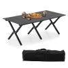 BOOSDEN Aluminum Folding Camping Table, Portable Foldable Picnic Table, Outdoor Lightweight Roll-up Camping Table, Collapsible Camp Table for Beach,Party, Patio, BBQ, Travel, Backyard view 1