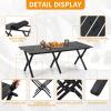 BOOSDEN Aluminum Folding Camping Table, Portable Foldable Picnic Table, Outdoor Lightweight Roll-up Camping Table, Collapsible Camp Table for Beach,Party, Patio, BBQ, Travel, Backyard view 4