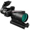 LECPECON 4X Prism Scope Optical Sight Red Fiber Reticle Sights Black (with lencover) view 1