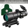 LECPECON 4X Prism Scope Optical Sight Red Fiber Reticle Sights Black (with lencover) view 4