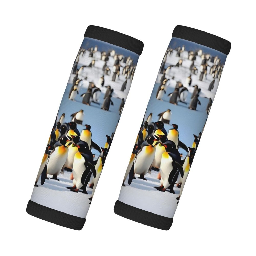 2 Pcs a Set Comfort Neoprene Happy Penguin Handle Wrap Grips for Travel Bag Luggage Suitcase Door Handle