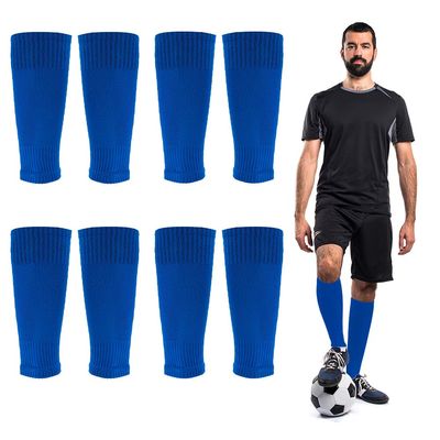 Ukontagood 4 Pairs Leg Sleeves for Soccer Socks, Shin Guard Sleeves to Accompany Anti-Slip Socks, Soccer Sleeve Socks for Youth Adults (Blue)