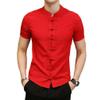 Casual Shirts Traditional Chinese Tang Suit Men Summer Short Sleeve Kung Fu Uniform Grey XL view 4