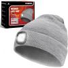 SYMNTEM Unisex Beanie Hat with Light, Rechargeable Headlight Cap, Valentines Day Gifts for Him, Cool Gadget Gifts for Him, Birthday Gifts for Women, Gifts for Men, Grey view 1