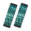 2 Pcs a Set Comfort Neoprene Mermaid Teal Fish Scale Handle Wrap Grips for Travel Bag Luggage Suitcase Door Handle view 1