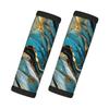 2 Pcs a Set Comfort Neoprene Turquoise Blue Gold Marble Handle Wrap Grips for Travel Bag Luggage Suitcase Door Handle