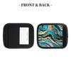 2 Pcs a Set Comfort Neoprene Turquoise Blue Gold Marble Handle Wrap Grips for Travel Bag Luggage Suitcase Door Handle view 4