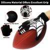 WATSAVPUP Youth Football Gloves Kids Silicone Grip Sports Receiver Gloves with Super Stick Ability for Enhanced Game Experience Training for Beginners (Spider White, M/L(6-6.5 Inch)) view 3
