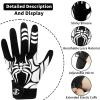 WATSAVPUP Youth Football Gloves Kids Silicone Grip Sports Receiver Gloves with Super Stick Ability for Enhanced Game Experience Training for Beginners (Spider White, M/L(6-6.5 Inch)) view 4
