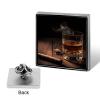 Personalized Button Badge,Cigar & Whiskey Print Memorial Pin,Square Pin Brooches for Clothing Bags Jackets Accessories view 3