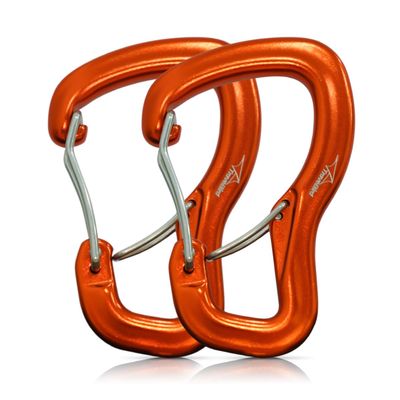 Travel Bird Heavy Duty Carabiner Clip Hook 8KN (1763 lbs), 2 PCS Ultra-Light Aluminum Caribeaners with Double Door D Ring Shape, for Hammock, Camping, Hiking, Backpacking, Dog Leash, Keychain Clip