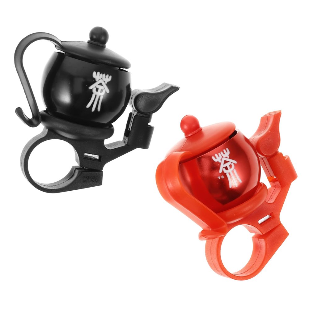 INOOMP 2pcs Bells Loud Teakettle Shaped Bike Bells for Easy Installation Fit Cute Decorative Accessories for Boy Girl Adults